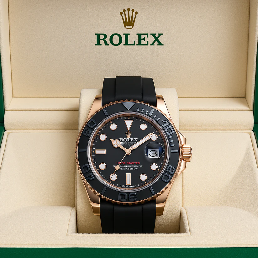 Rolex Submariner Black Silicon Strap – Black & Gold Dial